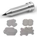 Engraving Tip/Tool/Etching Tool, Compatible with Cricut Maker, Explore 3, Explore, Explore Air, Explore Air 2 and Explore One, with 16 Pieces of Modern Classic Silver Blank Tags& Labels