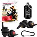 Motorcycle Ear Plugs for Wind Noise Reduction, 2 Pairs Reusable Motorcycle Accessories - Moto Earplugs, Soft Comfortable Hearing Protection for Motorbike, Touring, Racing, Riding - 25dB, Biker Gifts