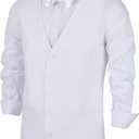 Men's Suits Vest V-Neck Sleeveless Slim Fit Jacket Groomman Casual Suit Vests for Wedding Formal Party Tuxedo for Men (White)