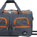 Rockland Rolling Duffel Bag, Black, 22"