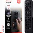 GE Universal Remote Control for Samsung, Vizio, Lg, Sony, Sharp, Roku, Apple TV, TCL, Panasonic, Smart TVs, Streaming Players, Blu-Ray, DVD, 3-Device, Black, 34927