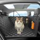 Dog Car Seat Cover for Back Seat, Hard Bottom Back Seat Extender for Dogs - Supports 400lbs, Waterproof, Scratch Resistant, Anti Slip Portable Dog Hammock