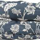 Fringe Studio INDIENNE Coastal Blue 29" W x 24" D x 9" H Medium Round Cuddler 100% Cotton Canvas Exterior, Machine Washable, PetShop Collection (215016)