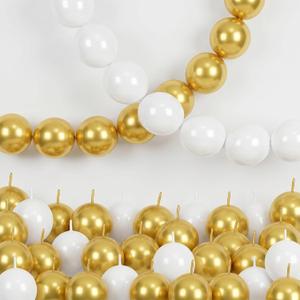 White and Gold Quick Link Balloons, 100PCS 10 Inch Small Baby Pink Linking Balloons for Making Balloon Wall Heart Arch Tails Balloon for Girls Wedding Birthday Baby Shower Engagement Party Decorations