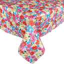 Waverly Shi Shi Impressionist Floral Indoor/Outdoor Print Fabric Tablecloth, Shabby Chic Multicolored Pastel Floral, Stain and Water Resistant Tablecloth, 52 Inch x 70 Inch Oblong/Rectangle