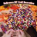 Whaline 1000Pcs Halloween Pony Beads with 100Pcs Chenille Stems Pipe Cleaners 7 Colors Fall Plastic Craft Focal Beads Bulk for Autumn Thanksgiving DIY Craft Necklace Bracelet Jewelry Making Supplies