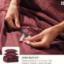 Bedsure Cotton Duvet Cover Queen - 100% Cotton Waffle Weave Maroon Red Duvet Cover Queen Size, PureWoven Breathable Bedding Set for All Season, 3 Pieces, 90"x90"