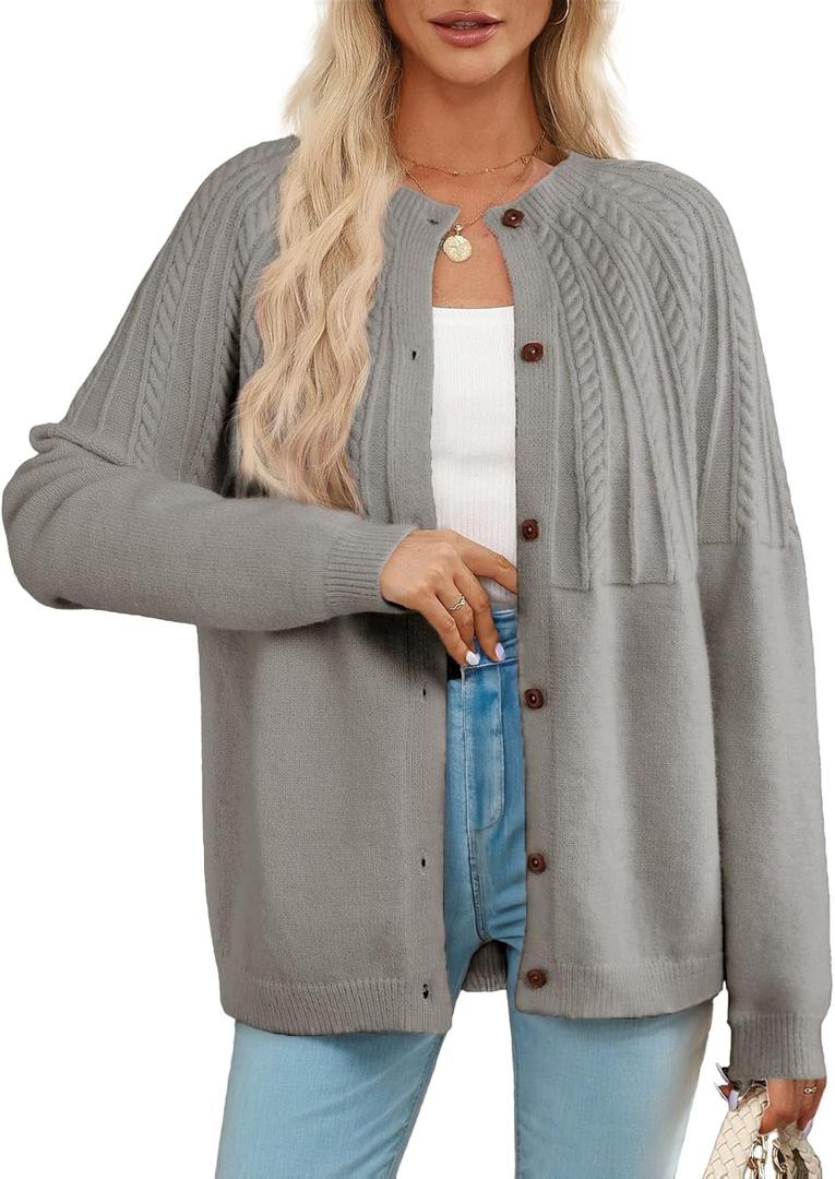 Dokotoo Cardigan Sweaters for Women 2026 Fall Outfits Long Sleeve Crochet Knit Sweaters