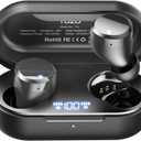 TOZO T12 (Large Ergonomic Edition) Wireless Earbuds Bluetooth 5.3 Headphones Premium Sound Performance Touch Control LED Digital Display Wireless Charging Case Earphones Space Gray (Black)