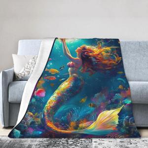 Scales Throw Blanket Soft Cozy Warm Blanket Women Men 60"X50" Throw for Couch Bedroom Home Decor