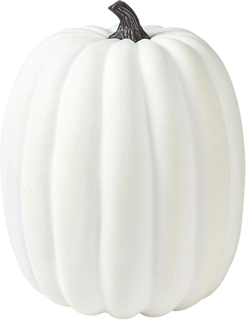 Large Tall Artificial Pumpkin for Outdoor,Tall White
Realistic Fall Foam Pumpkin Fake Fruit Vegetable for Harvest Party Thanksgiving Halloween Decor,14" Wide-19"Hight