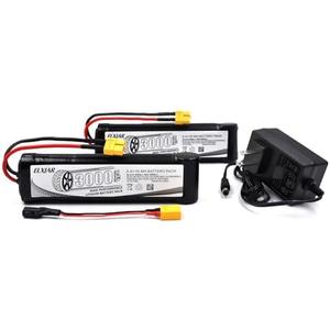 (2-Pack) 8.4V 3000mAh Ni-MH Battery with XT60 Plug and Charger Replacement for 1/10 RC Boats 2WD 4WD Cars Trucks Buggies