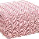 GLAMBURG 100% Soft and Breathable Cotton Thermal Blanket King Red - Perfect for Layering Any Bed for All Season (King (102"x90"))