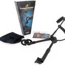 JazzLab Trumpet Holder Medium Size - Black, Plastic & Aluminium - B Flat Trumpet Support - Compact & Foldable - Comfortable for Sitting, Standing or Marching