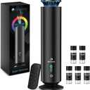 Waterless Scent Diffuser Kit, Scent Diffuser with 7 Lights and Breathing Lights Modes, Max Coverage 2000 sq.ft. Home, Offices, Hotels and Spas Aromatherapy Diffuser Included 5 Scent Oils Remote Control (Black)