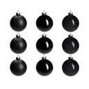 DN DECONATION Black Glass Christmas Ornaments, 3.15” Christmas Ball Hanging Christmas Baubles for Xmas Tree Decoration, Set of 4 Decor for Gothic DIY Gift