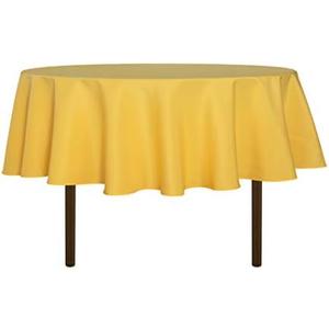 sancua Round Tablecloth - 60 Inch - Water Resistant Spill Proof Washable Polyester Table Cloth Decorative Fabric Table Cover for Dining Tables, Buffet Parties and Camping, Yellow 2Pack
