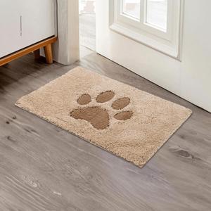 Door Mat Indoor Super Absorbent Microfiber Washable Pet Rug, Low-Profile Entryway Rug with Non-Slip Backing, Dirty Trapper Inside Entrance Doormat for Shoes, 16" x 24", Biege (Beige)