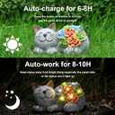 Otdair Solar Cat Decor, Birthday Gifts for Women with Succulent and 7 LED Lights, Christmas Gifts for Mom, Seniors, House Warming New Home Garden Decor for Cat Lover