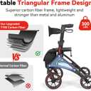 15lbs Carbon Fiber Lightweight Walker with Seat and Cane Holder
300lb Capacity Foldable Rollator Walkers, 10" Big Wheels, 5-Level Height Adjustment, All Terrain, Built-in Cable, Storage Bag