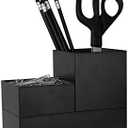 Bostitch Office Konnect Desk Organizer Accessory Tray & Storage Cup Bundle, Stacks for Desktop Storage,Makeup Organization, Black