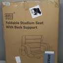 Yeyeeyyee Stadium Seats with Back Support Wide, Exclusive Bleacher Chairs with Back and Cushion Folding Stadium Chairs, 6 Reclining Positions Waterproof Bleacher Seats with 2 Hooks (Wide|22.5" Grey)
