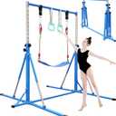 FC FUNCHEER Foldable Gymnastics Bar,5FT Horizontal bar,Adjustable Kids Training bar for Kids Ages 3-15,Kids Gymnastics bar,Triangle Stable Structure-Gym Equipment for Home