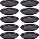 Tulpeed 10 Pack Plant Saucer 18 Inches Plant Trays for Pots Plastic Round Drip Trays Flower Pot Saucers Black Planter Water Tray Plant Drainage Tray, Black
