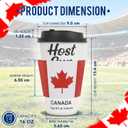 16 oz CheerSleeve Host Cup, Celebrating World Soccer Tournament Host Canada, 24 Sets Disposable Paper Party Cups with Lids Straws Sleeves, Flag Themed Fan Event Decorations, ALLEZ CANADA