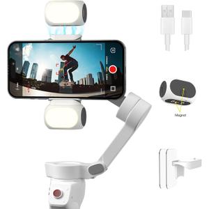 Magnetic Light for DJI Gimbal Small Video Light for Gimbal - USB-C Rechargeable, 3 Modes, 10 Brightness Levels, Compact DJI Light Attachment (Deep Grey)