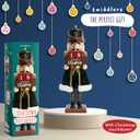THE TWIDDLERS 12-Inch Wooden Nutcracker Christmas Decor with Days Countdown - Decorative Advent Christmas Nutcracker Figures, Nutcracker Christmas Decorations, Cascanueces de Navidad with Gift Box