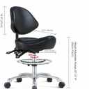 Kastele Saddle Chair Rolling Saddle Stool with Back Support, Esthetician Chair Ergonomic Saddle Chair for Dental Hygienist, Doctor, Medical, Salon, Medium