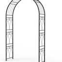 8FT Heavy-Duty Garden Arch - Rustproof Metal Trellis for Climbing Plants, Easy Assembly Wedding Arbor for Outdoor Decor, Wide Black Archway for Roses, Vines & Bridal Parties