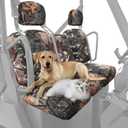 KEMIMOTO UTV Seat Covers Camo, Waterproof Repellent UTV Seat Cover Set w/Headrest Cover Compatible with Can Am Defender Front Two Doors Split Bench- Camo