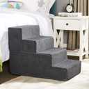 Ulax Furniture Foam Pet Steps Stairs Removable Step for Cats/Dogs Non-Slip Pet Stairs (4-Step)