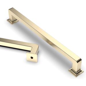 Asidrama 10 Pack 7 Inch(177mm) Brushed Brass Kitchen Cabinet Handles, Gold Cabinet Pulls Kitchen Cabinet Hardware Cupboard Handles Drawer Pulls