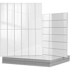 Art3d 10-Sheet Faux Marble Peel and Stick Backsplash Tile for Kitchen Wall Bathroom Countertops, 11.4 inch x 9.1 inch Stick-on Glazed-Ceramic Finish Resist to Water, Heat and Scratches, White, 11.4 x 9.1 x 0.16 inch
