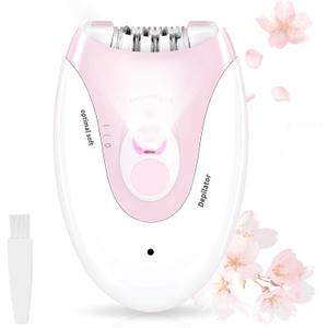 Epilator for Women - 2 Speeds Smooth Skin Face Epilators with LED - Long-Lasting Cordless Electric Tweezers Hair Remover for Armpit/Leg/Bikini Area/Arm/Facial Epilator Hair Removal for Women