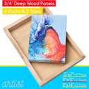 MEEDEN Unfinished Wood Canvas Board:5x7 8x8 11x14 Canvas Panel Pack of 6