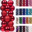Emopeak 24Pcs Christmas Balls Ornaments for Xmas Christmas Tree - Shatterproof Christmas Tree Decorations Hanging Ball for Holiday Wedding Party Decoration (Red, 2.5"-6.2CM)