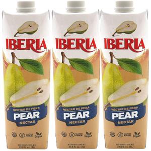 Iberia Pear Nectar, 33.8 Fl Oz (Pack of 3), Best By: Nov 08 2027