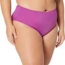 Amazon Essentials Women's High Waist High Leg Bikini Bottom (Medium, Violet)