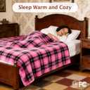 Electric Heated Blanket 62"x84",Fast Heating Twin with 8 Hours Auto Off/8 Heats Levels,Soft Pink Plaid Sherpa Electric Blanket with ETL Certification & Over-Heat Protection