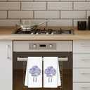 CIOJUNE Coquette Purple Hydrangea Floral Hand Towels for Bathroom Spa Gym, Preppy Aesthetic Floral Kitchen Towels, Rustic Hydrangea Flower Dish Tea Towels for Kitchen Decor, 16x24 Inch Set of 2