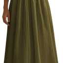 PRETTYGARDEN Maxi Dresses for Women 2026 Summer Casual Sleeveless Patchwork Flowy Vacation Sundress Knit Long Work Tank Dress (Army Green, Small)