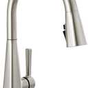 Delta Lenta Brushed Nickel Touch Kitchen Faucet with Pull Down Sprayer, Modern Single Hole Touch On Kitchen Sink Faucet, Single Handle, SpotShield Stainless 19802TZ-SP-DST