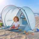 Elegear Pop Up Baby Beach Tent with Mini Canopy, CumbreX UPF 50+ UV Protection Baby Tent Sun Shelter, 1S Setup Portable Baby Beach Essentials Shade for Infant Toddler Outdoor Indoor Play - Blue
