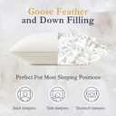 puredown Goose Feather Down Pillows, 100% Organic Cotton Cover, Luxury Hotel Collection Bed Pillows for Sleeping Set of 2, King Size