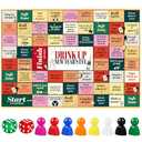 Fofeadm New Year's Eve Drinking Games, Rubber Mat Drinking Board Game for Adults, Funny Party Interactive Drinking Games, Age 21+, 2-8 Players