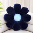 Sioloc Flower Pillow,Flower Shaped Throw Pillow Butt Cushion Flower Floor Pillow,Seating Cushion,Cute Room Decor & Plush Pillow for Bedroom Sofa Chair(Navy,15.7'')